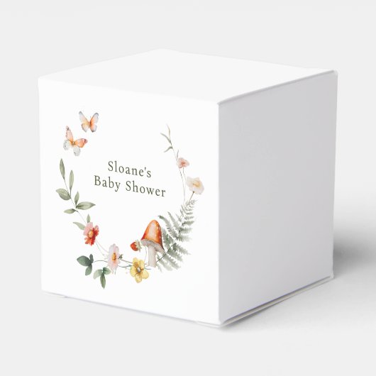 Enchanted Forest Mushroom Baby shower Bedankdoosjes (Achterkant)