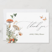 Enchanted Forest Mushroom Baby shower Bedankkaart (Voorkant)