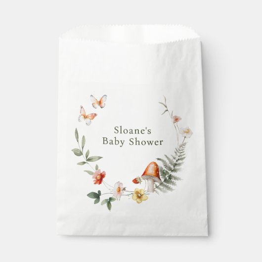 Enchanted Forest Mushroom Baby shower Bedankzakje (Voorkant)