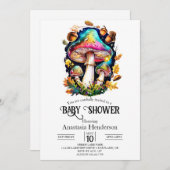 Enchanted Forest Mushroom Baby shower Kaart (Voorkant / Achterkant)