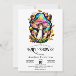 Enchanted Forest Mushroom Baby shower Kaart
