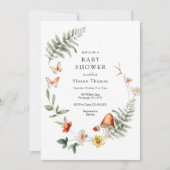 Enchanted Forest Mushroom Baby shower Kaart (Voorkant)