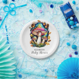 Enchanted Forest Mushroom Baby shower Papieren Bordje