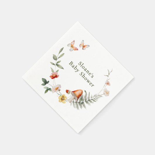 Enchanted Forest Mushroom Baby shower Servet (Hoek)