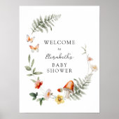 Enchanted Forest Mushroom Baby shower Welkom Poster (Voorkant)