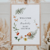 Enchanted Forest Mushroom Baby shower Welkom Poster
