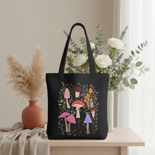 Enchanted Forest Mushroom Canvas tas