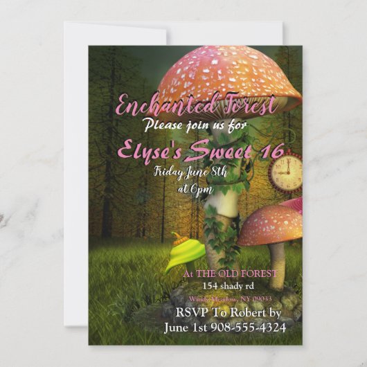Enchanted Forest Mushroom Kaart (Voorkant)
