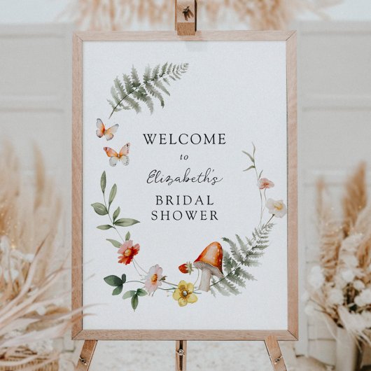 Enchanted Forest Mushroom Vrijgezellenfeest Welkom Poster