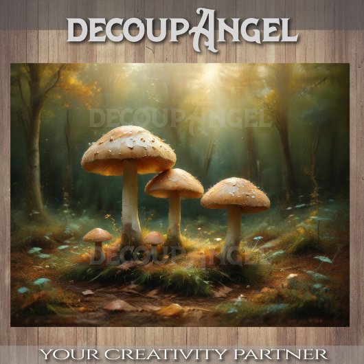 Enchanted Forest Mushrooms #1 Decoupage Tissuepapier