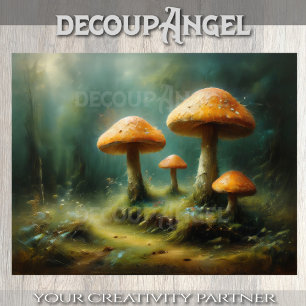 Enchanted Forest Mushrooms #2 Decoupage Tissuepapier