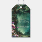 Enchanted Forest Mushrooms Baby shower Welkom Cadeaulabel (Achterkant)