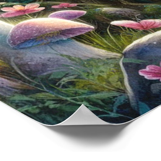 Enchanted Forest Mushrooms Baby shower Welkom Poster (Hoek)