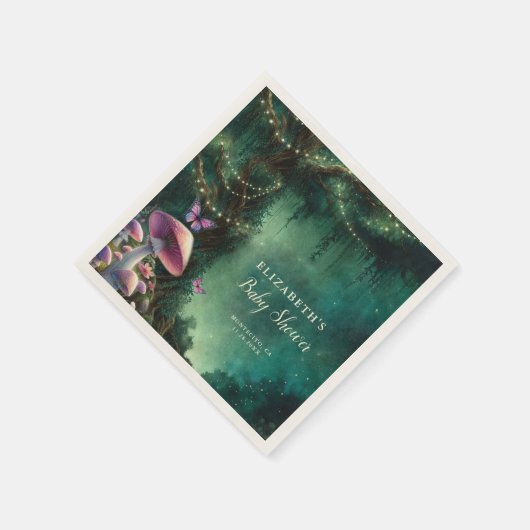 Enchanted Forest Mushrooms Baby shower Welkom Servet (Hoek)