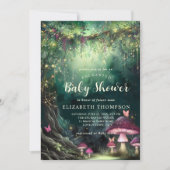 Enchanted Forest Mushrooms Grove Magic Baby Shower Kaart (Voorkant)
