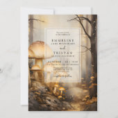 Enchanted Forest Mushrooms Wedding Kaart (Voorkant)