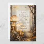 Enchanted Forest Mushrooms Wedding Kaart (Voorkant / Achterkant)
