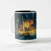 Enchanted Forest Night Mug Tweekleurige Koffiemok (Voorkant links)