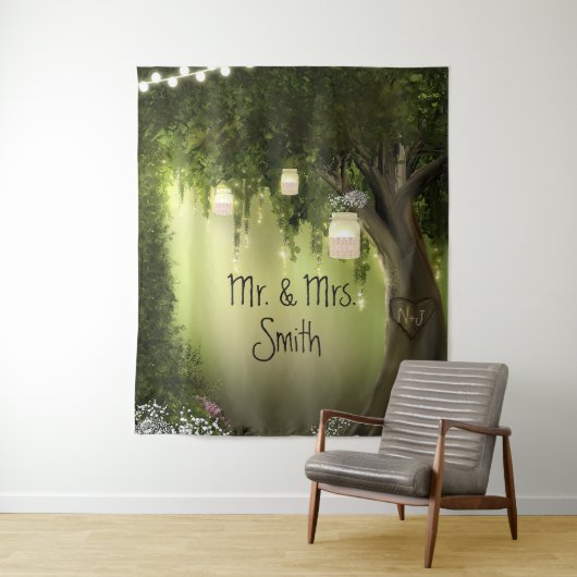 Enchanted Forest Oak Tree Rustic Bossen Backdrop Wandkleed (In situ)