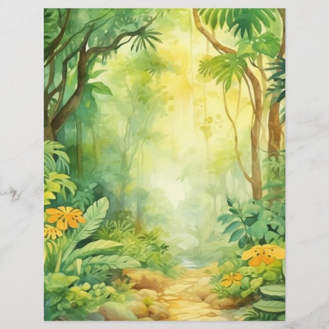 Enchanted Forest Oerwoud Wonderland Papier Blad (Voorkant)