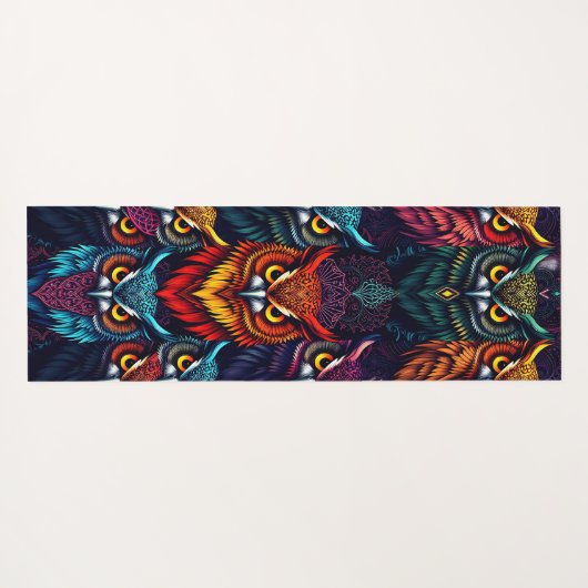 Enchanted Forest Owl: Moonlit Mystical Yogamat (Achterkant (horizontaal))