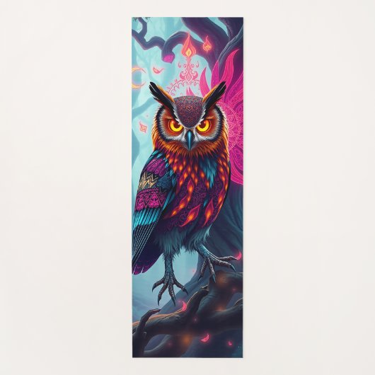 Enchanted Forest Owl: Moonlit Mystical Yogamat (Voorkant)