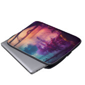 Enchanted Forest Paarse en Blue Laptop Hoesje Laptop Sleeve (Voorkant onderkant)