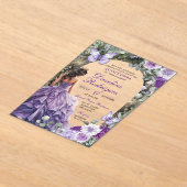 Enchanted Forest Paarse Quinceanera Uitnodiging (Laagn)