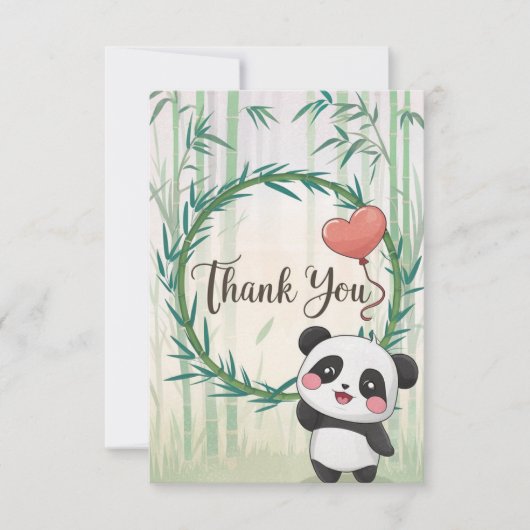 Enchanted Forest Panda Bedankkaart (Voorkant)