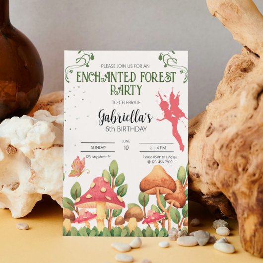 Enchanted Forest Party-uitnodiging Kaart