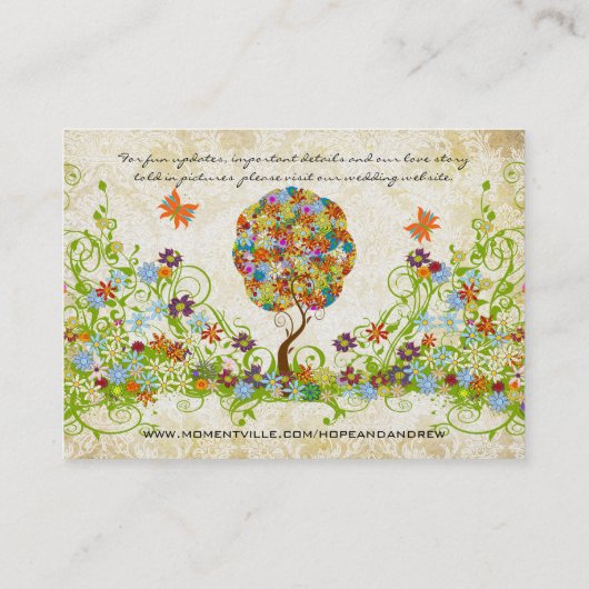 Enchanted Forest Patchwork Bloemen Plaats Kaarten Plaatskaartje (Achterkant)