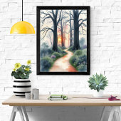 Enchanted Forest Path bij zonsondergang Poster