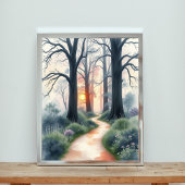 Enchanted Forest Path bij zonsondergang Poster