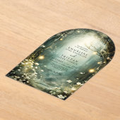 Enchanted Forest Path Bloemen Wedding Arch Acryl Uitnodigingen (Laagn)