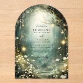 Enchanted Forest Path Bloemen Wedding Arch Acryl Uitnodigingen (Voorkant)