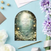 Enchanted Forest Path Bloemen Wedding Arch Acryl Uitnodigingen (Insitu (Huwelijk))