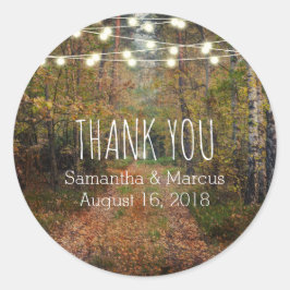 Enchanted Forest Path bruiloft dank u Ronde Sticker