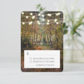 Enchanted Forest Path Bruiloft RSVP Reactie Kaart (Staand voorkant)