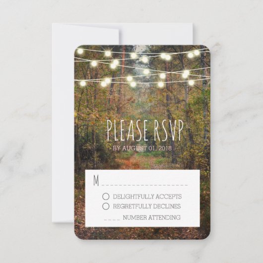 Enchanted Forest Path Bruiloft RSVP Reactie Kaart (Voorkant)