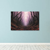 Enchanted Forest Path – Pink Dark Landscape Canvas (Insitu (Houten vloer))