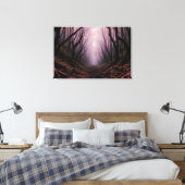 Enchanted Forest Path – Pink Dark Landscape Canvas Afdruk (Insitu (Slaapkamer))
