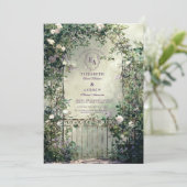 Enchanted Forest Path Romantische bruiloft Kaart (Staand voorkant)