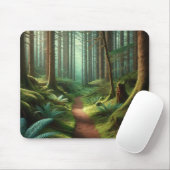 Enchanted Forest Path – Tranquil Green Escape Muismat (Met muis)
