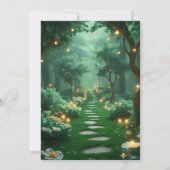 Enchanted Forest Path van magische bloemen bruilof Kaart (Achterkant)