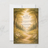 Enchanted Forest Path Wedding RSVP Kaartje (Voorkant)