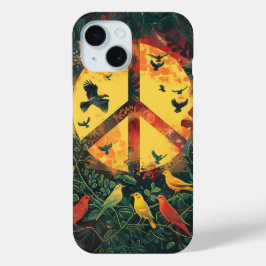 Enchanted Forest Peace Symbool Telefoonhoes iPhone 15 Case