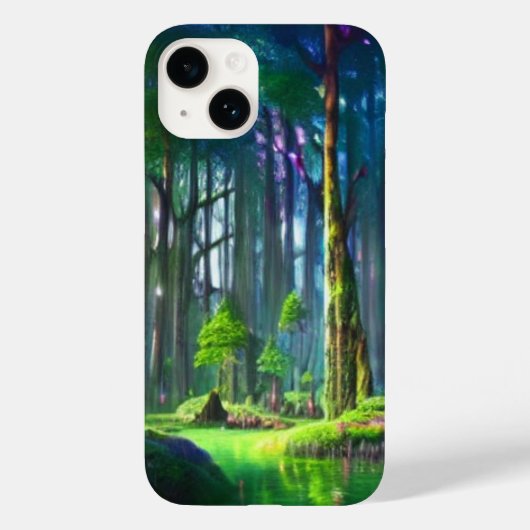 Enchanted Forest Pond met levendig groen Case-Mate iPhone Case (Achterkant)