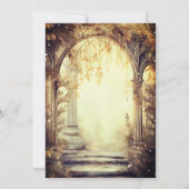 Enchanted Forest Portal Gold Wedding Kaart (Achterkant)