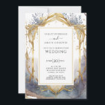 Enchanted Forest Portal Wedding Invitation Kaart<br><div class="desc">Betoverd portaal naar een magisch bos bruiloft thema,  voor een mystieke fantasie stijl bruiloft uitnodiging. Goud en blauw violet.</div>
