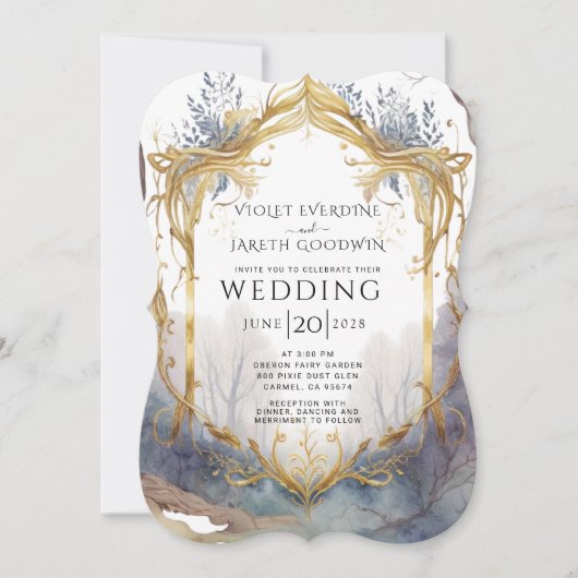 Enchanted Forest Portal Wedding Invitation Kaart (Voorkant)